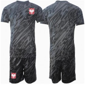 Baby Fußballbekleidung Polen Torwart Auswärtstrikot EM 2024 Kurzarm (+ kurze hosen)